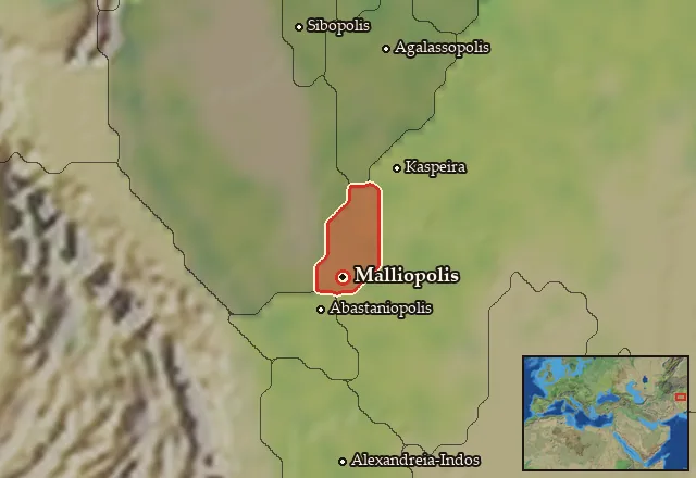 Map of Mallia and its neighbours