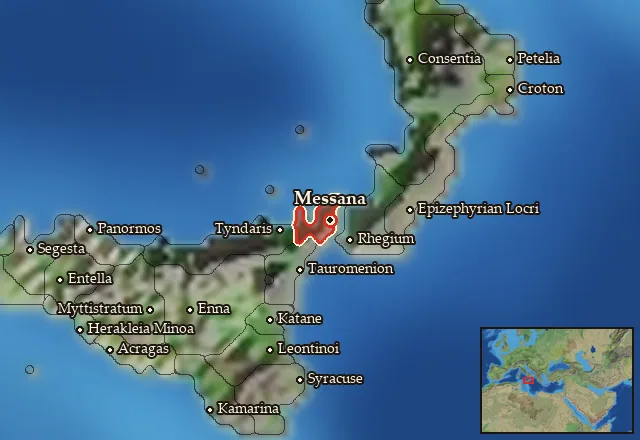 Map of Mamertina and its neighbours