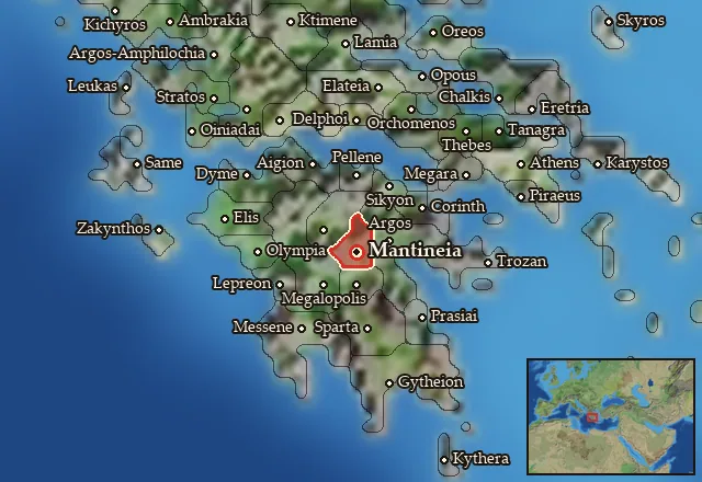 Map of Mantineia and its neighbours