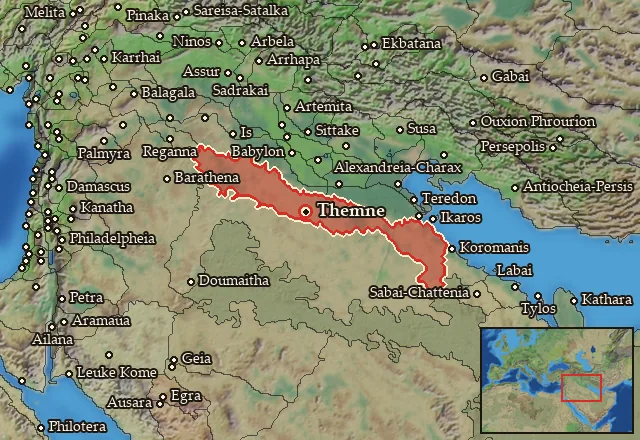 Map of Martenia-Orchenia and its neighbours