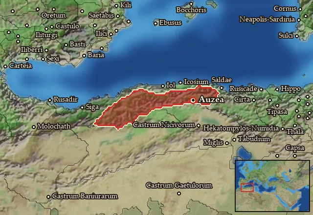 Map of Masaesylia Septentrionalis and its neighbours
