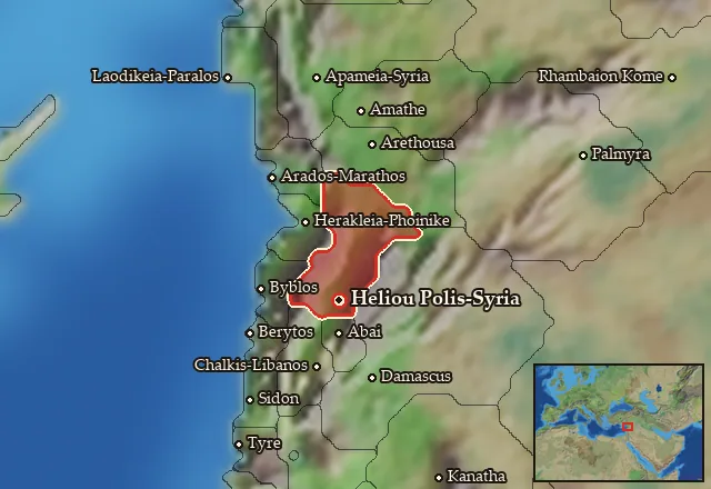 Map of Massyas Pedion and its neighbours