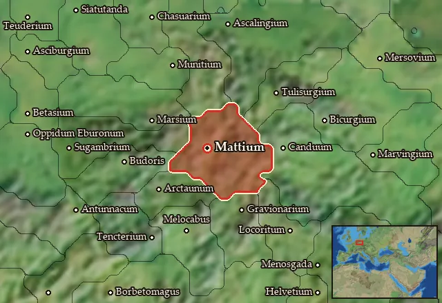Map of Mattiaca and its neighbours