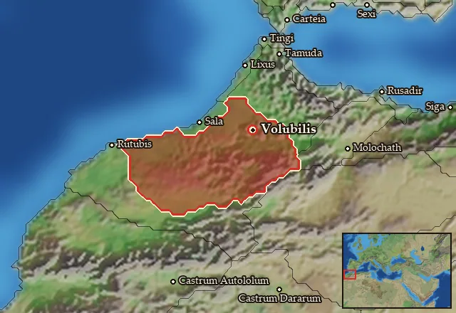 Map of Mauretania and its neighbours