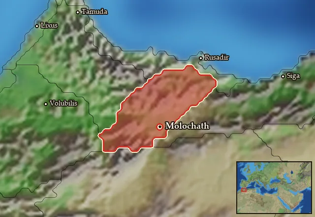 Map of Mauretania Orientalis and its neighbours