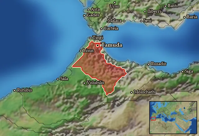Map of Mauretania Septentrionalis and its neighbours