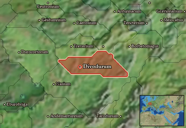 Map of Mediomatricia and its neighbours
