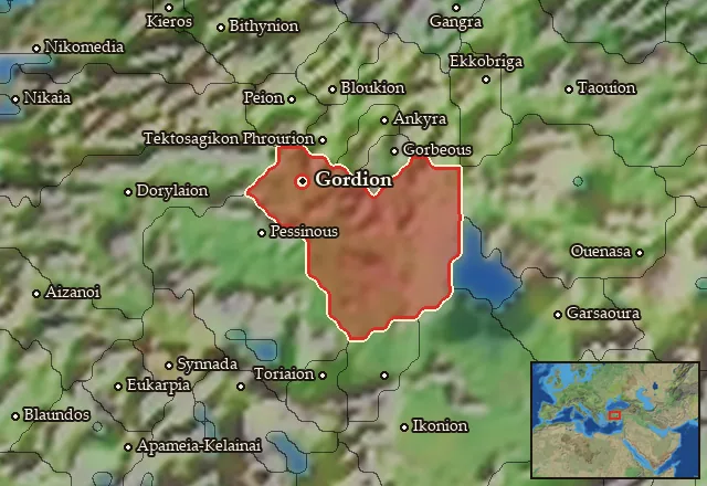 Map of Megale Phrygia and its neighbours