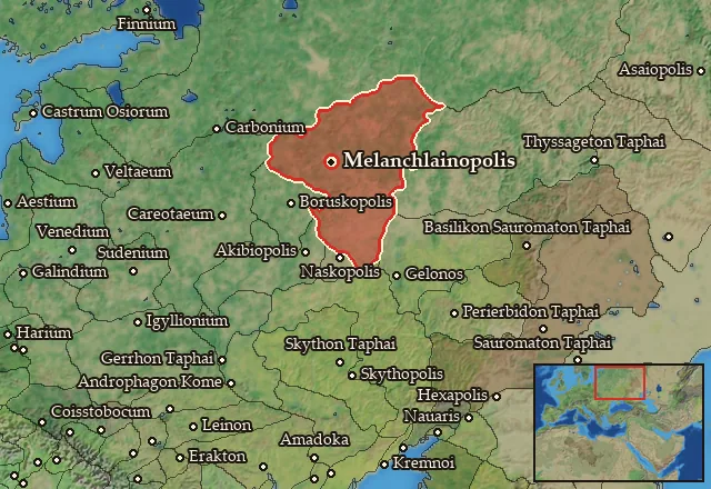 Map of Melanchlainia and its neighbours