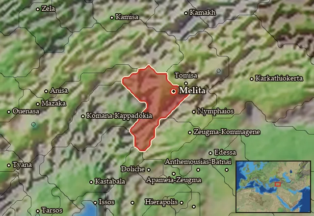 Map of Melitene and its neighbours