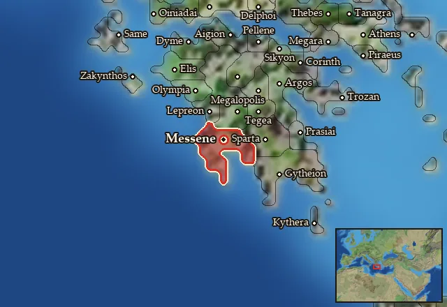Map of Messenia and its neighbours