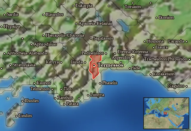 Map of Milyas and its neighbours