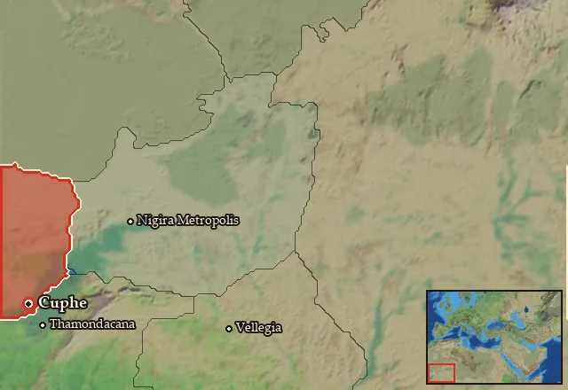 Map of Nigiria Occidentalis and its neighbours