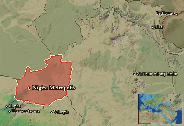 Map of Nigiria Septentrionalis and its neighbours