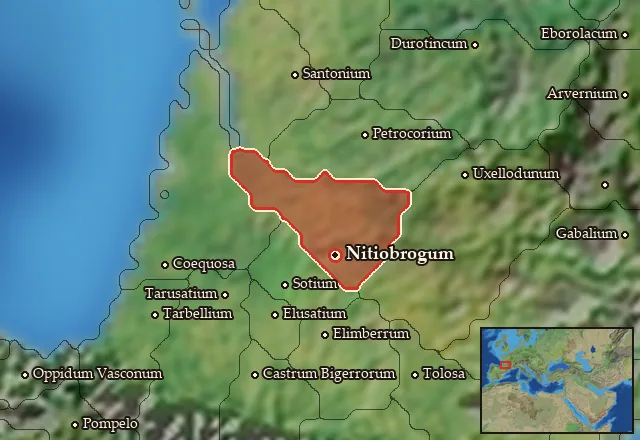 Map of Nitiobrogia and its neighbours