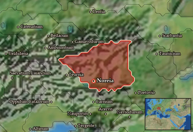 Map of Noricum and its neighbours