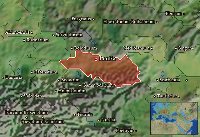 Map of Noricum Septentrionale and its neighbours