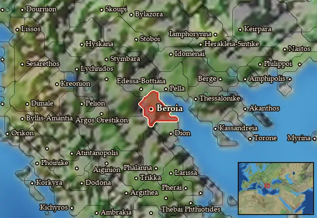Map of Notia Bottiaia and its neighbours