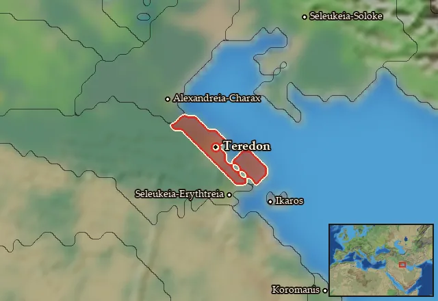 Map of Notia Charakene and its neighbours
