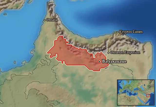 Map of Notia Omanitis and its neighbours