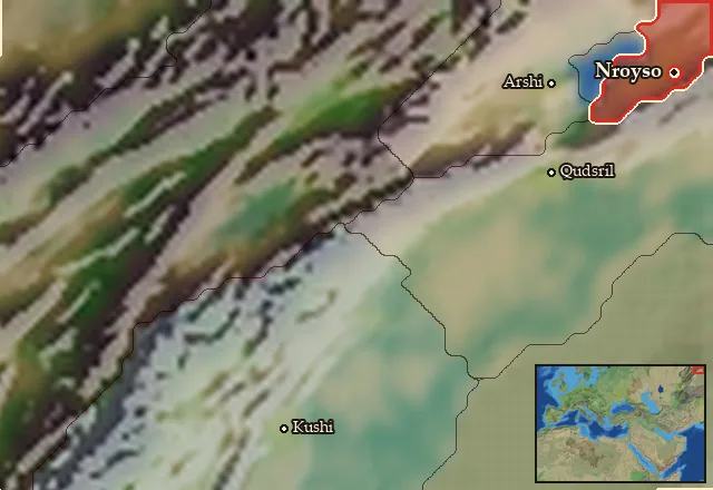 Map of Nroysoqak and its neighbours