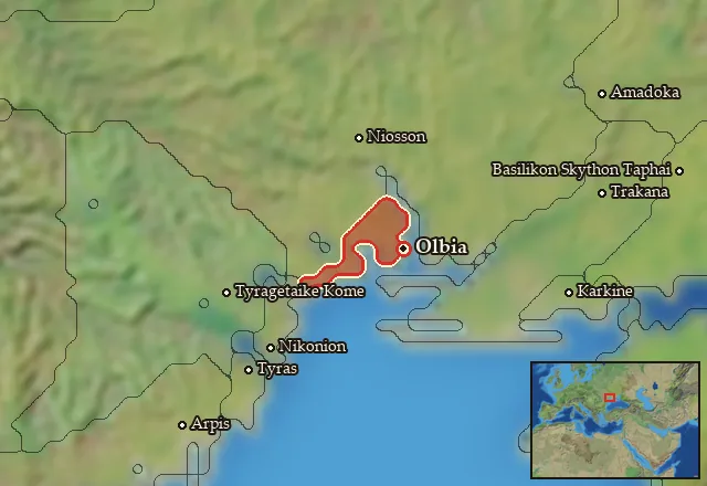 Map of Olbiana and its neighbours