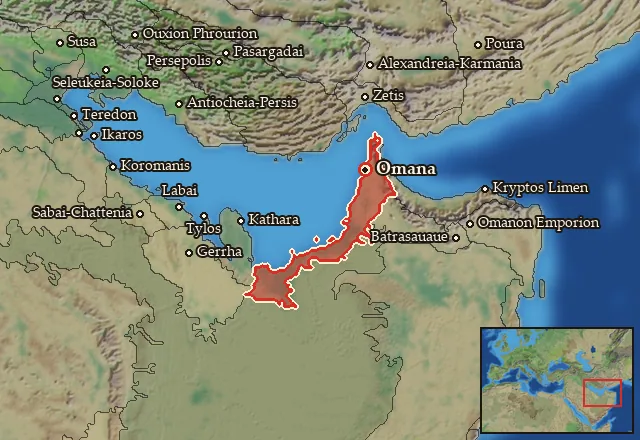 Map of Omanitis and its neighbours