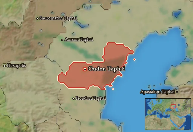 Map of Oudia-Orgasia and its neighbours