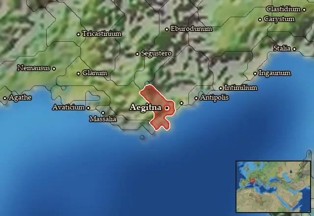 Map of Oxybia and its neighbours
