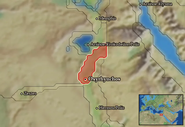 Map of Oxyrhynchites-Herakleopolites Nomoi and its neighbours