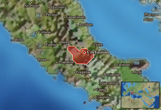 Map of Paelignia-Marsica and its neighbours
