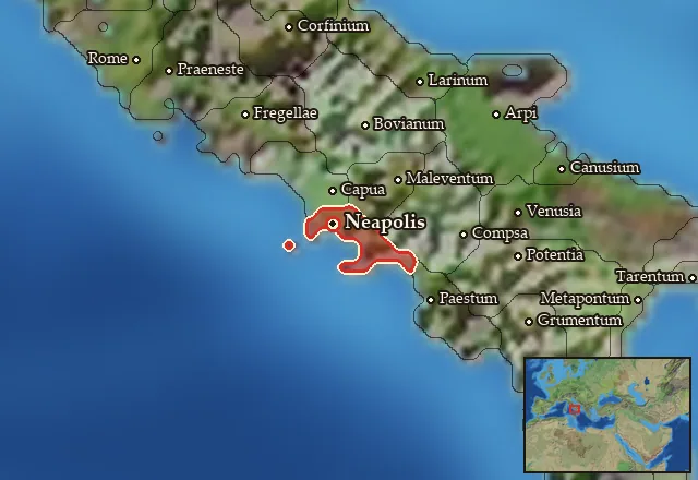 Map of Parthenope and its neighbours