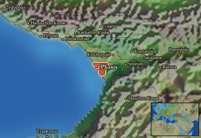 Map of Phasis and its neighbours