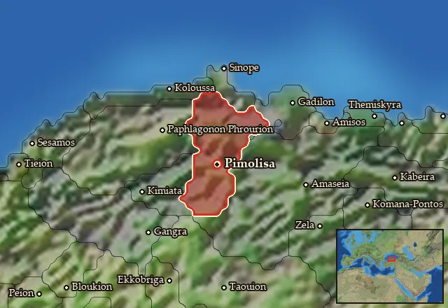 Map of Pimolisene and its neighbours