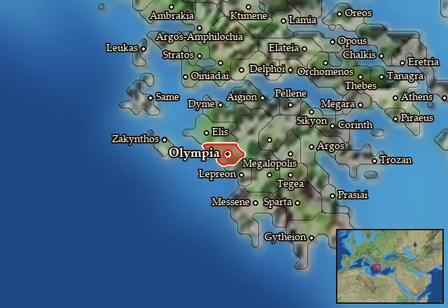 Map of Pisatis and its neighbours