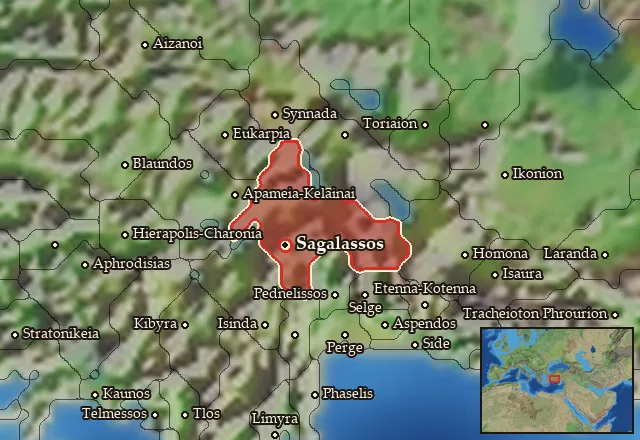 Map of Pisidia and its neighbours