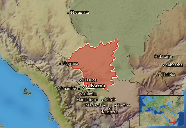 Map of Qarnawu and its neighbours