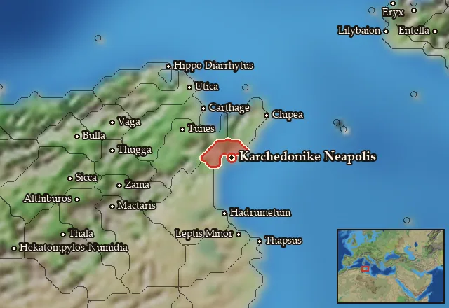 Map of Qart-Khadasht Zaxyir and its neighbours