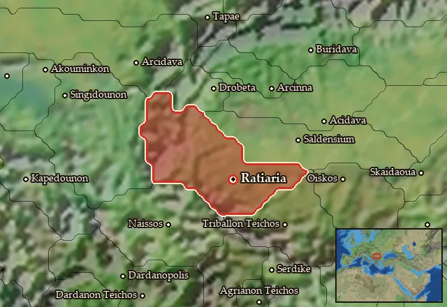 Map of Ratiariai and its neighbours