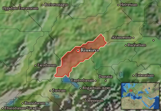Map of Rauracia-Latobrigia and its neighbours