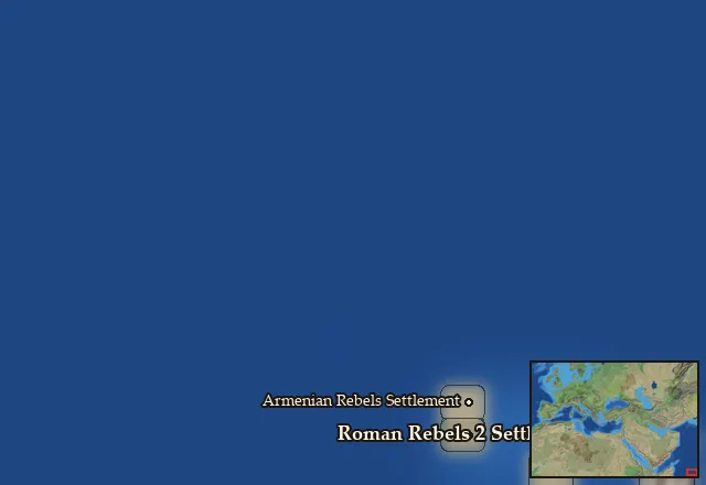Map of Roman Rebels 2 Region and its neighbours