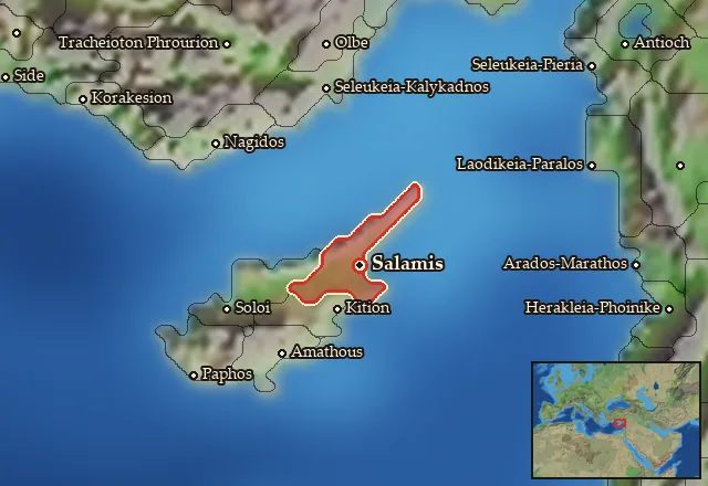 Map of Salamina and its neighbours