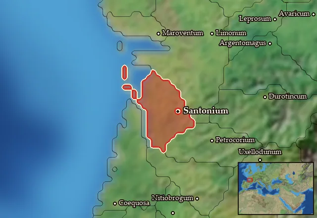 Map of Santonia and its neighbours