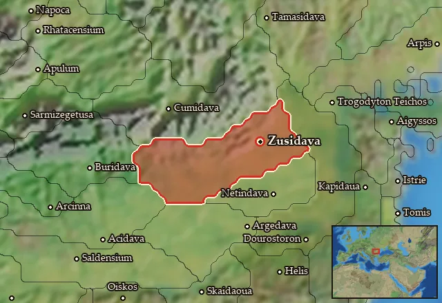 Map of Sensia and its neighbours