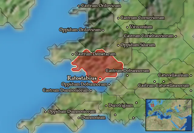 Map of Siluria and its neighbours