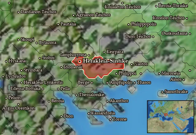 Map of Sintike-Odomantike and its neighbours