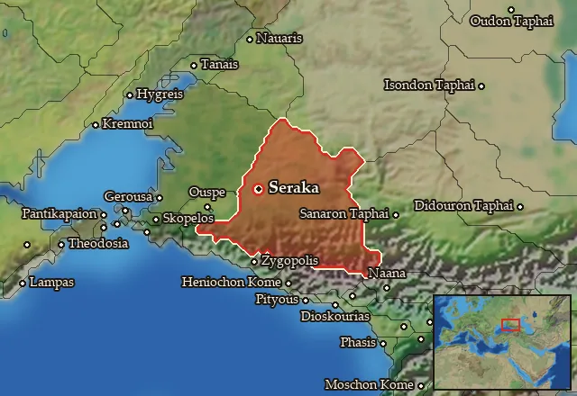Map of Sirakene and its neighbours
