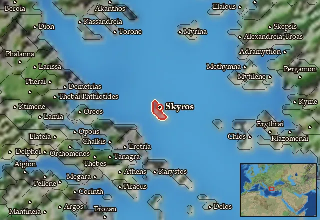 Map of Skyros and its neighbours