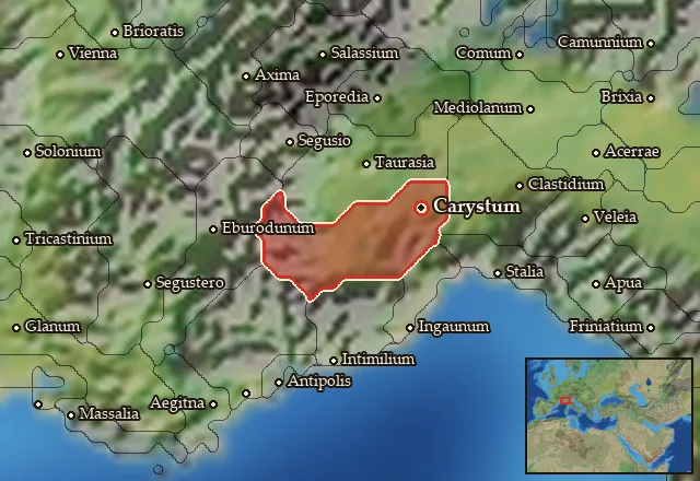 Map of Statiellia-Vagiennia and its neighbours
