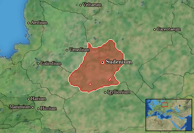 Map of Sudenia and its neighbours